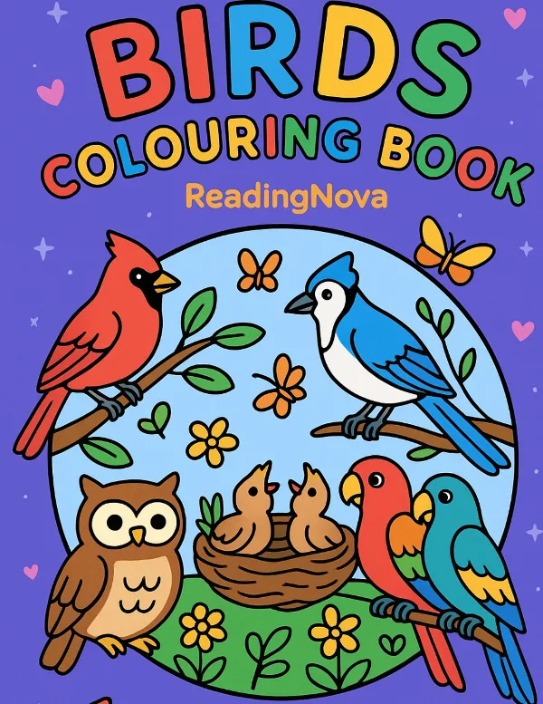 Free colouring book: Birds