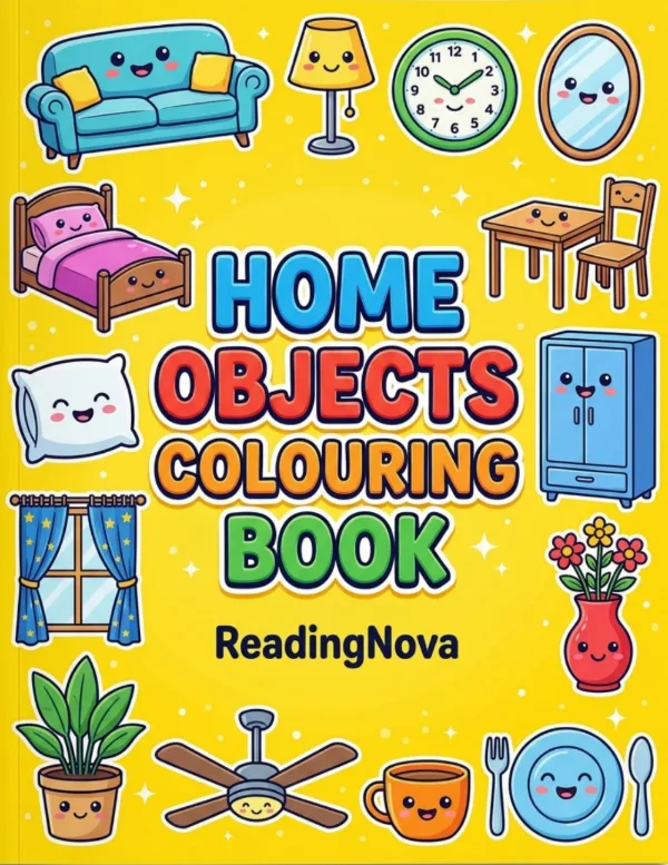 Free colouring book: Home Objects Colouring Book