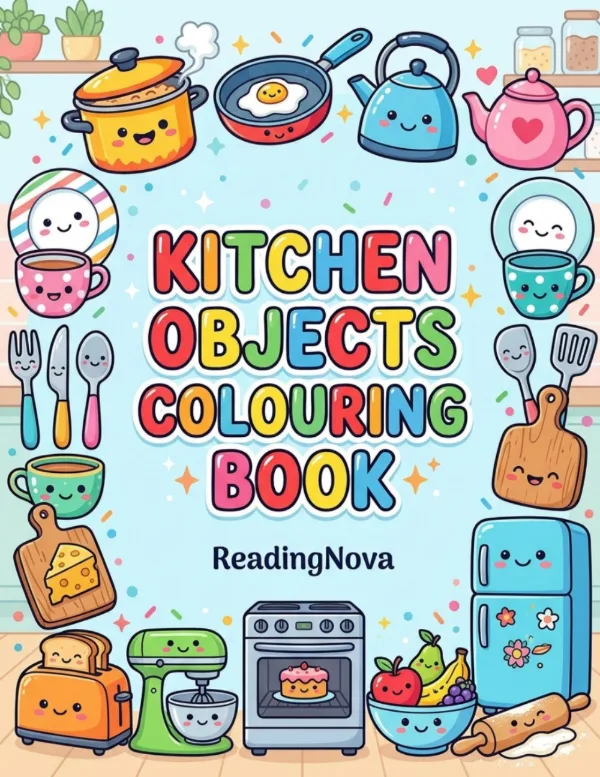 Free colouring book: Kitchen Objects Colouring Book
