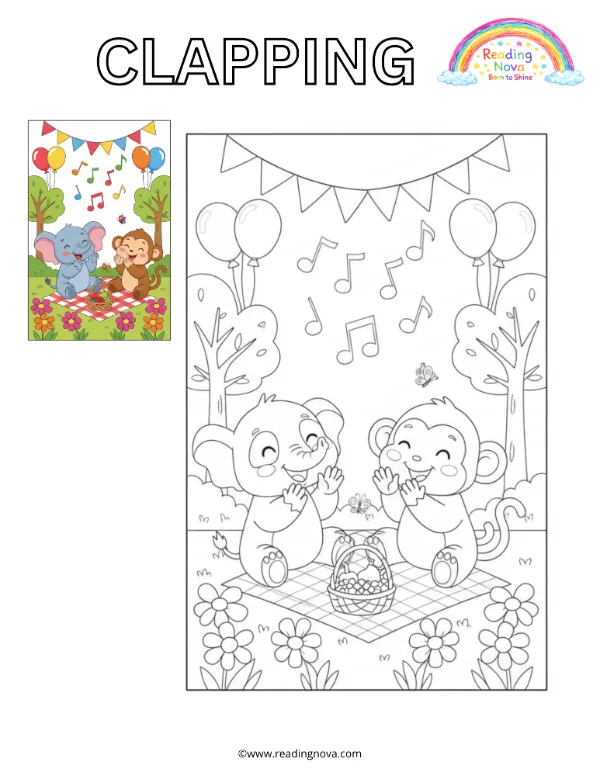 Free colouring page: Clapping