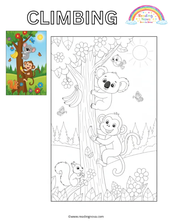 Free colouring page: Climbing