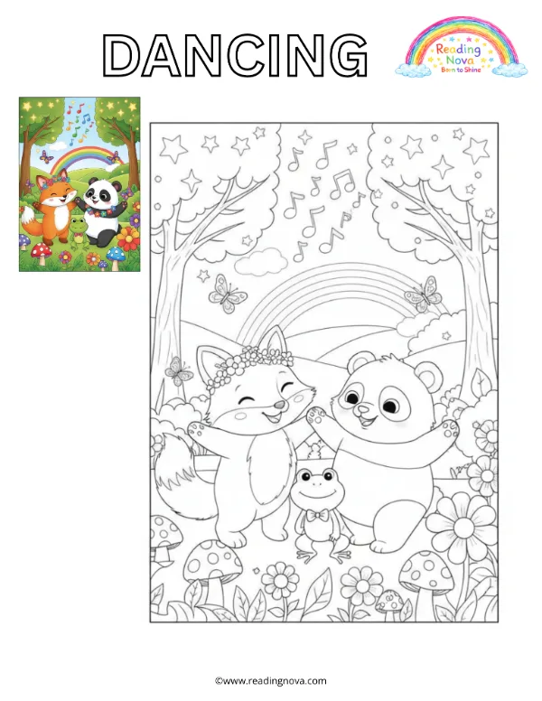 Free colouring page: Dancing