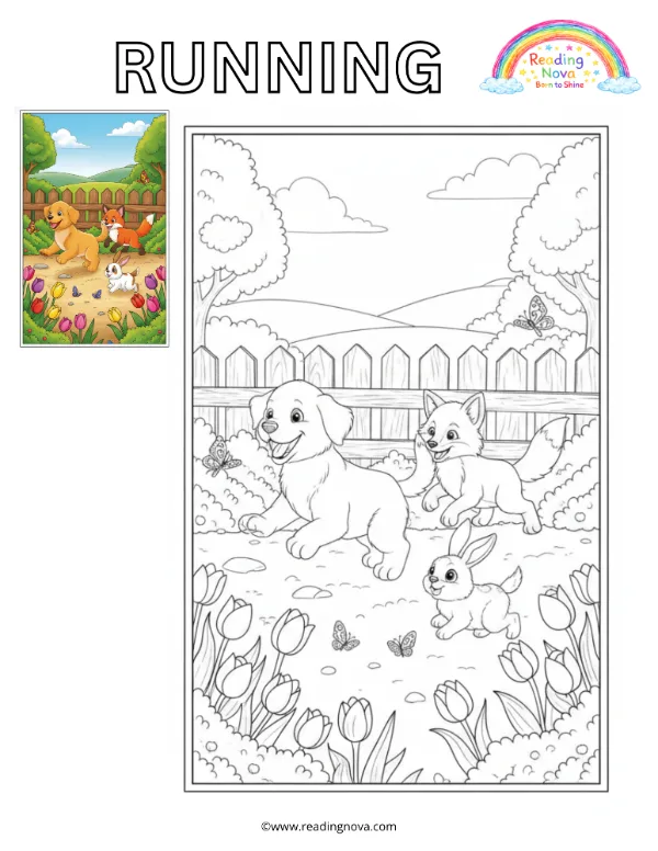 Free colouring page: Running