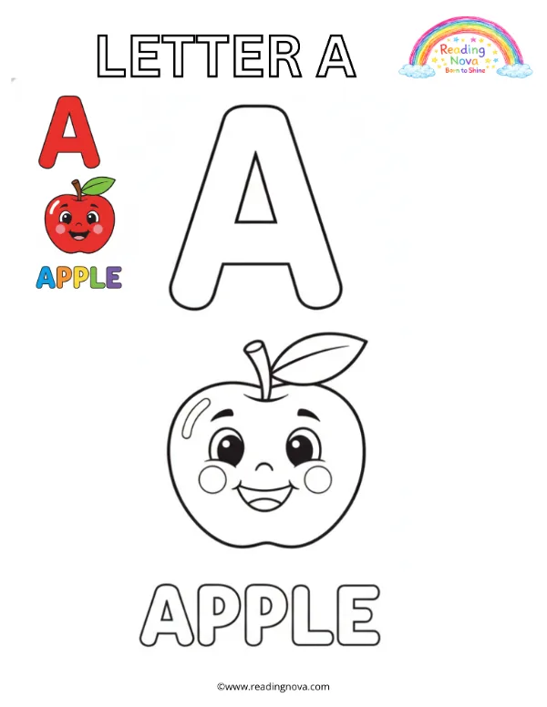 Free colouring page: Letter A
