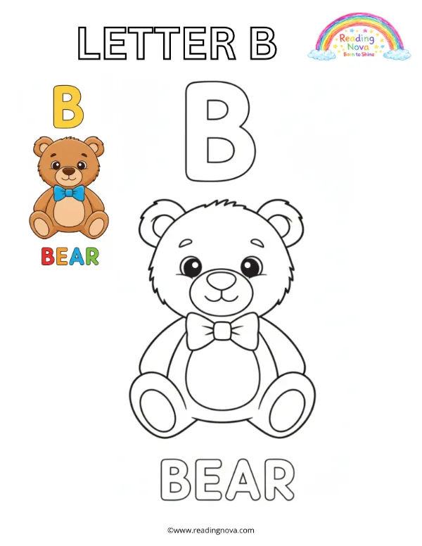 Free colouring page: Letter B