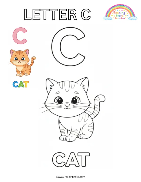 Free colouring page: Letter C