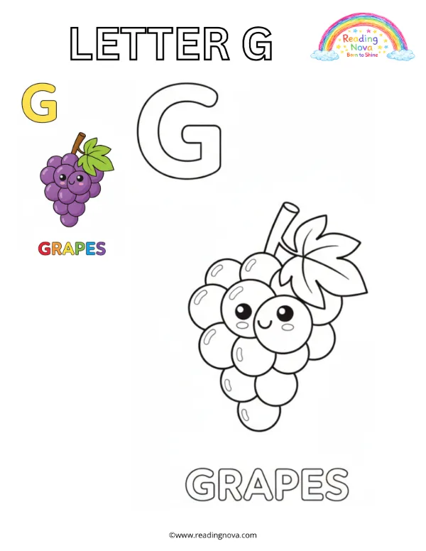 Free colouring page: Letter G