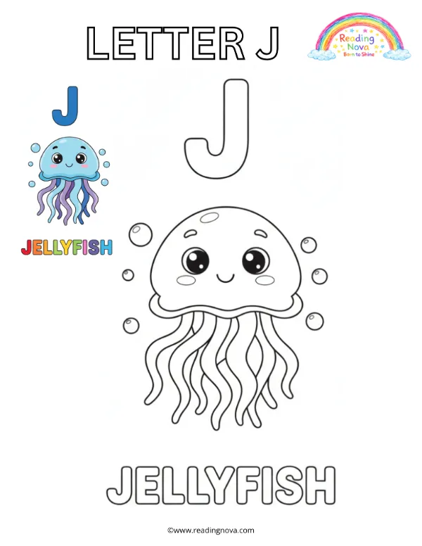 Free colouring page: Letter J