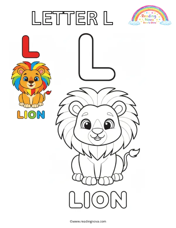 Free colouring page: Letter L