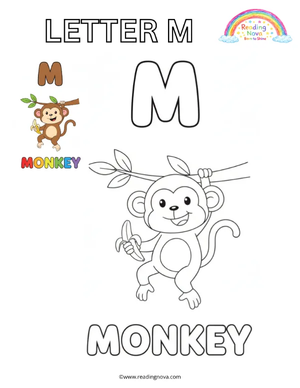 Free colouring page: Letter M