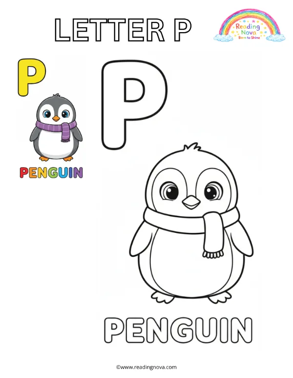 Free colouring page: Letter P