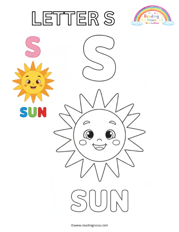 Free colouring page: Letter S