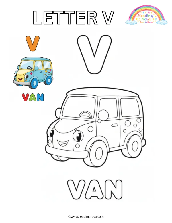 Free colouring page: Letter V