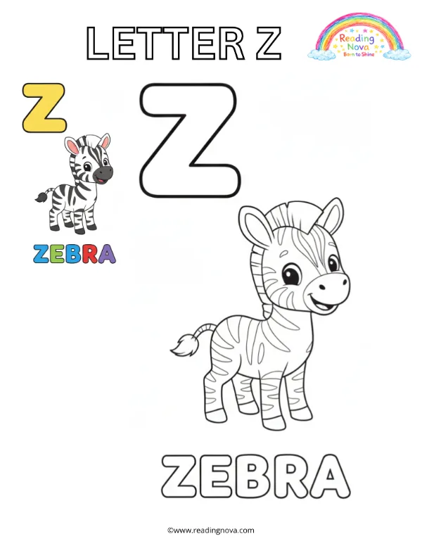 Free colouring page: Letter Z