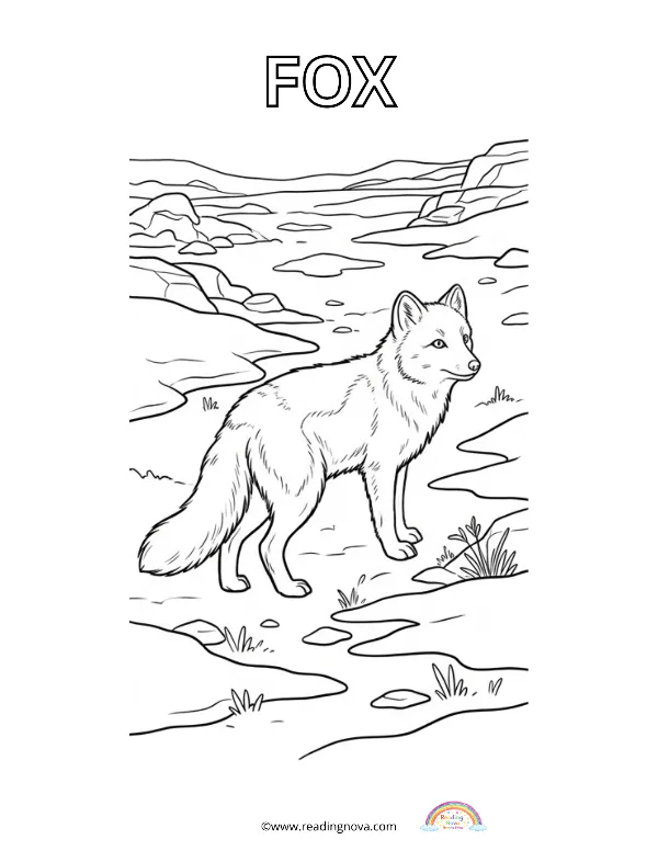 Free colouring page: Fox