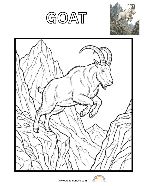 Free colouring page: Goat