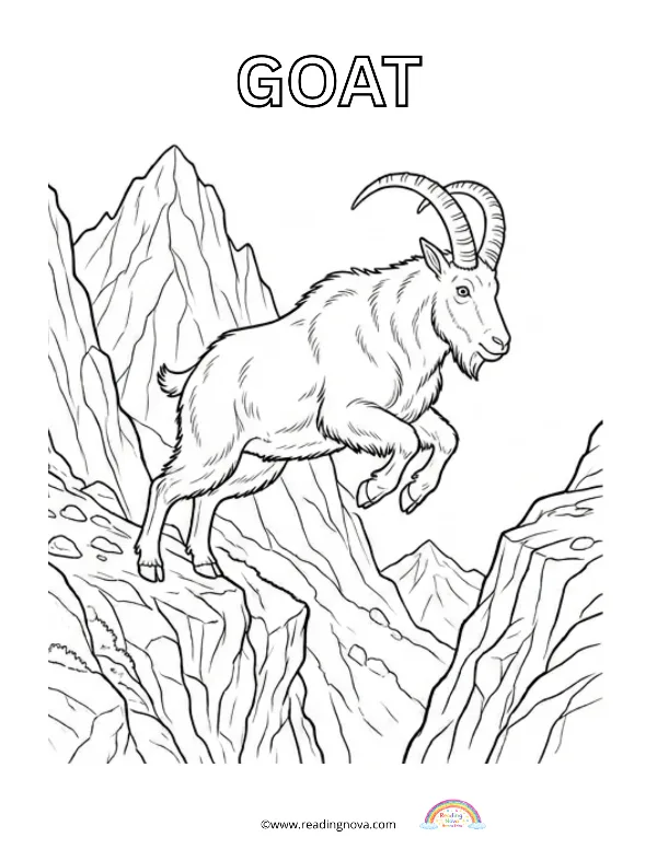 Free colouring page: Goat