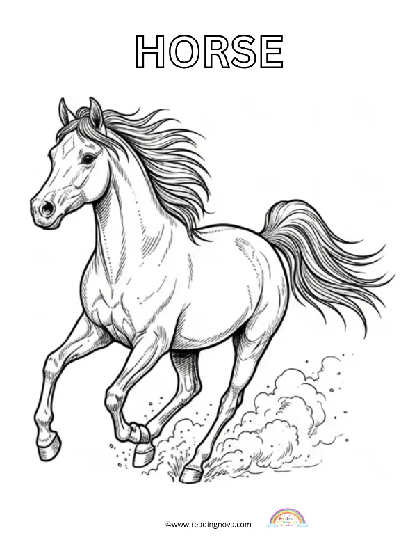 Free colouring page: Horse