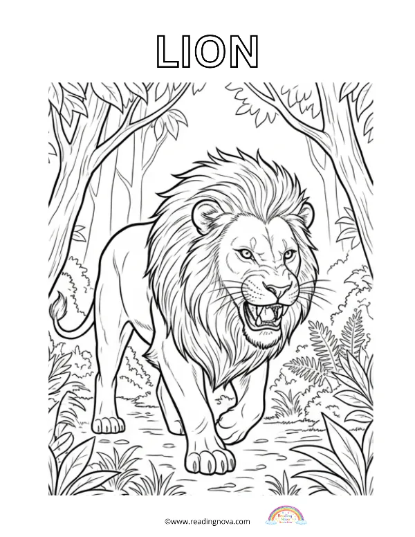 Free colouring page: Lion
