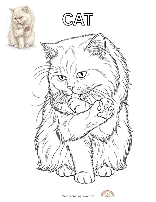 Free colouring page: Persian Cat