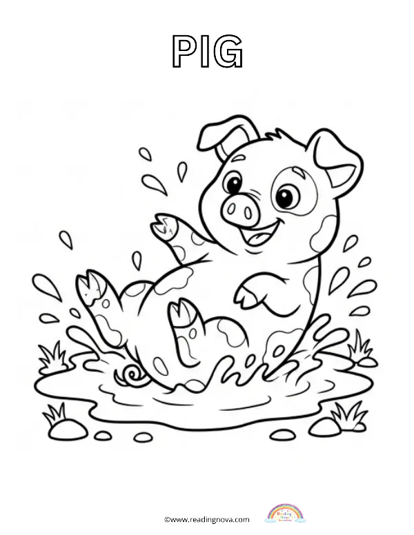 Free colouring page: Pig