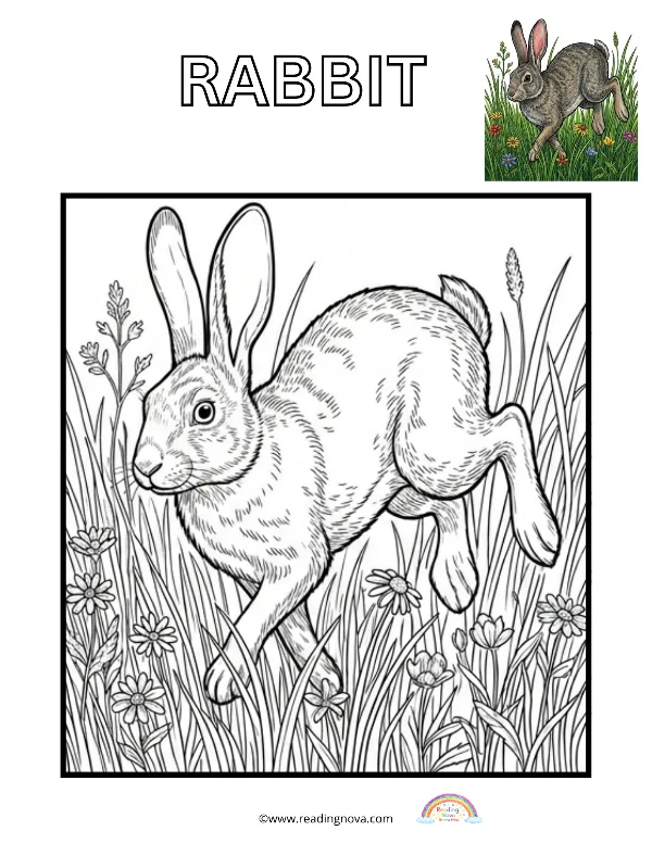 Free colouring page: Rabbit