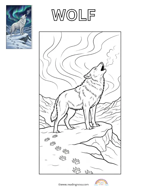 Free colouring page: Wolf