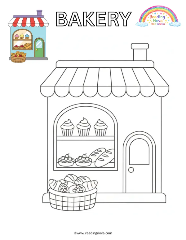 Free colouring page: Bakery
