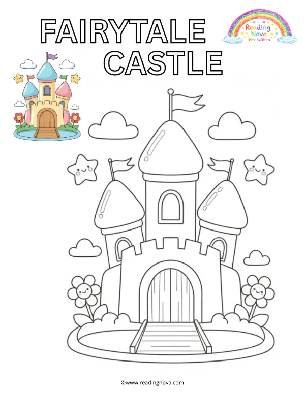 Free colouring page: Fairytale Castle