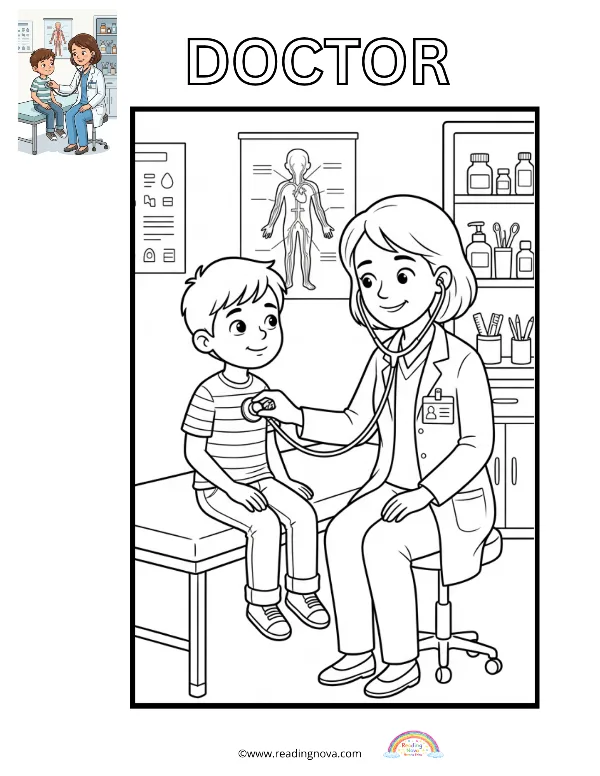 Free colouring page: Doctor