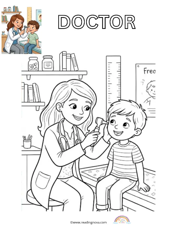 Free colouring page: Doctor