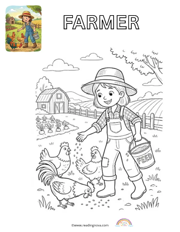 Free colouring page: Farmer