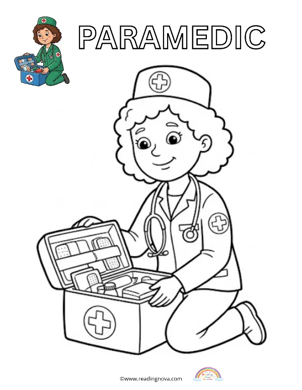Free colouring page: Paramedic
