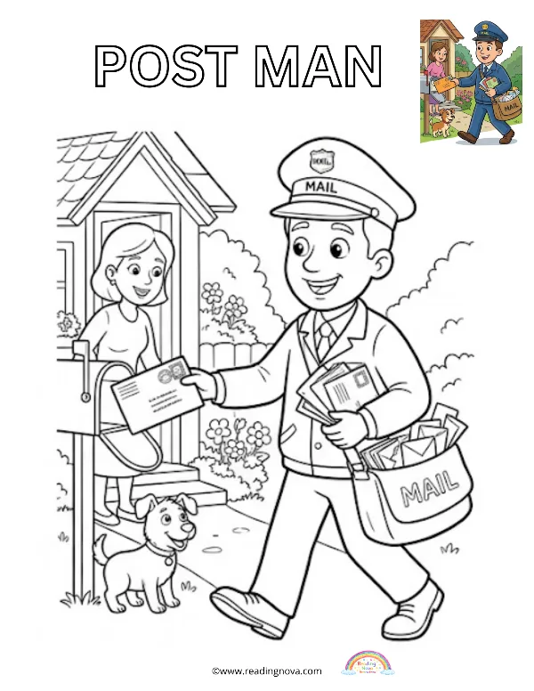 Free colouring page: Post Man