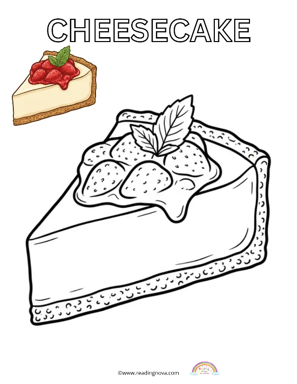Free colouring page: Cheesecake