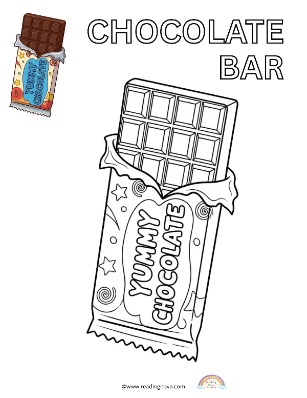 Free colouring page: Chocolate Bar