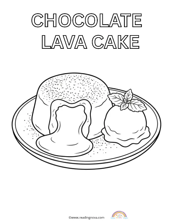 Free colouring page: Chocolate Lava Cake