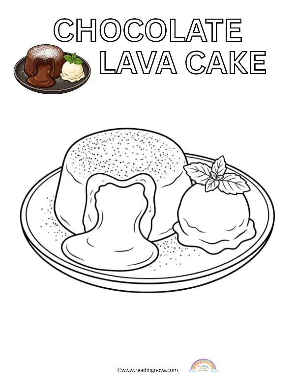 Free colouring page: Chocolate Lava Cake