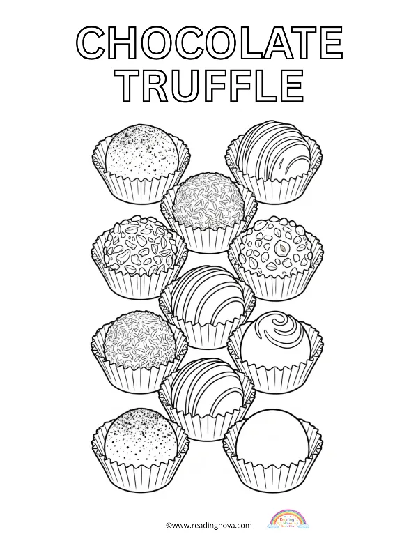 Free colouring page: Chocolate Truffle