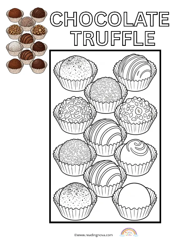 Free colouring page: Chocolate Truffle