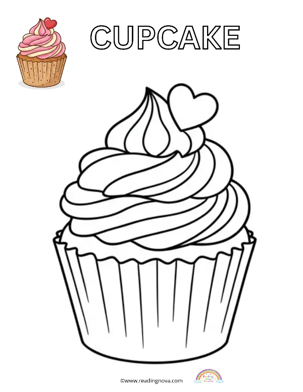 Free colouring page: Cupcake