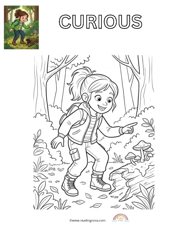 Free colouring page: Curious