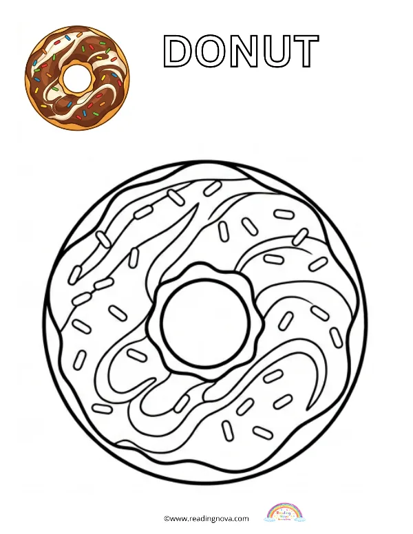 Free colouring page: Donut