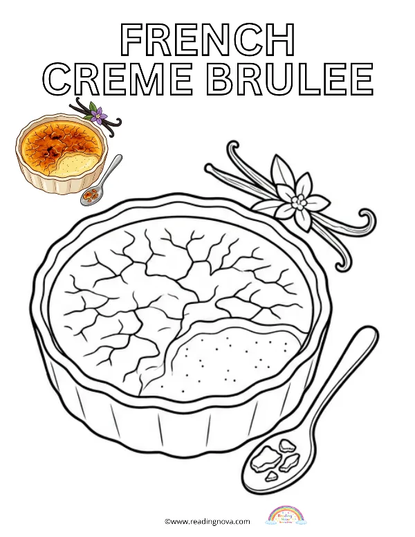 Free colouring page: French Creme Brulee
