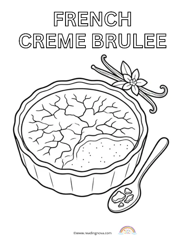 Free colouring page: French Creme Brulee