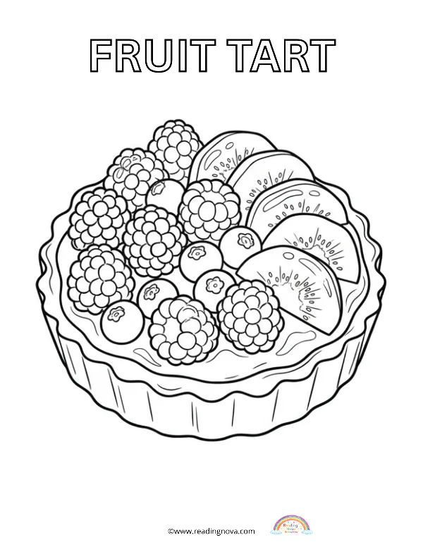 Free colouring page: Fruit Tart