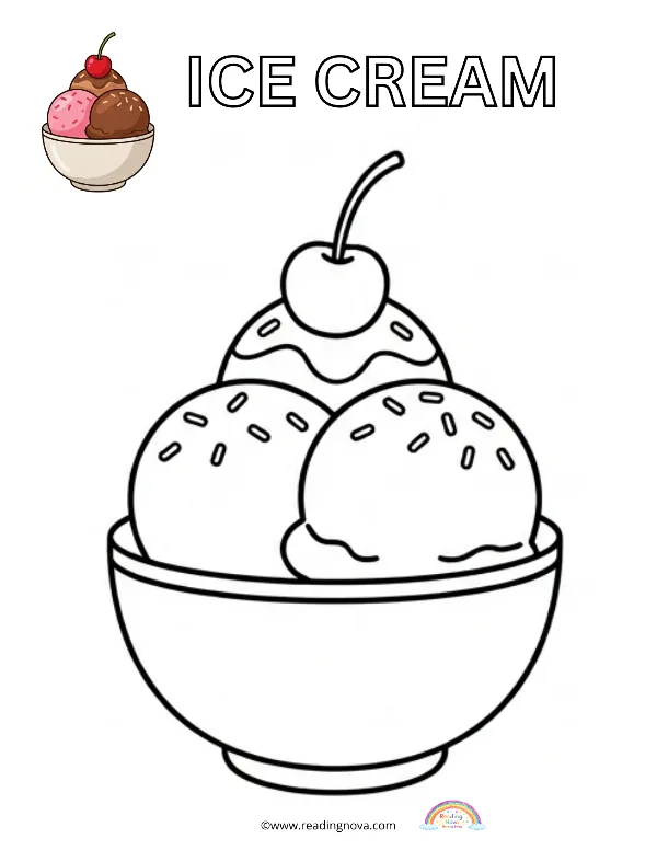 Free colouring page: Ice Cream