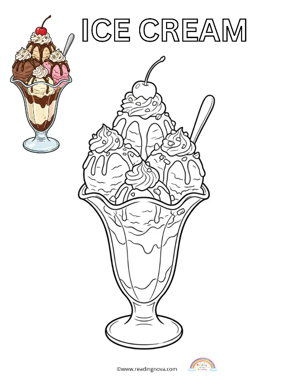 Free colouring page: Ice Cream