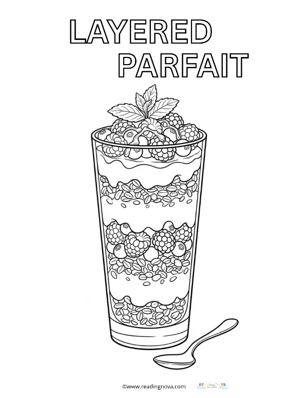 Free colouring page: Layered Parfait