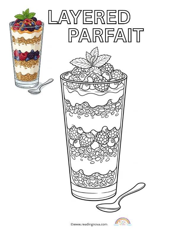 Free colouring page: Layered Parfait